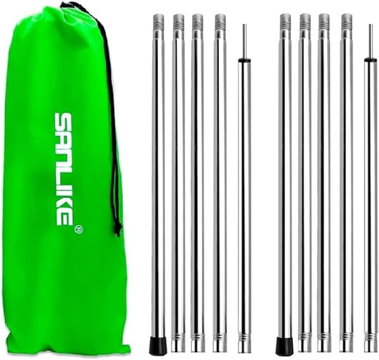SANLIKE Tent Poles for Tarp, 6.6' Tarp Poles Set of 2, Tent Poles Replacement, Telescoping Pole, Canopy Poles, Camping Poles for Rooftop Tents, Trekking Pole Tent for Trailor, Rain Fly, Camper, Awning