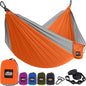 GORILLA GRIP Durable Portable Camping Hammock, Holds 500lbs with Heavy Duty Tree Straps, Comfortable Travel Swing, Camp Hammocks, Easy to Use and Install, Outdoor Essentials, Orange, 10x6.5 FT