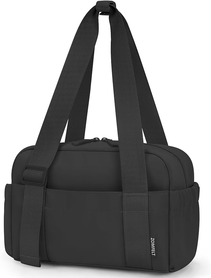 ZOMFELT Insulated Lunch Bag Women Men, Cute Lunch Box for Women Men, Leakproof Large Capacity Lunch Tote Bags with Adjustable Shoulder Strap for Work Office Outdoor Picnic Camping, Black