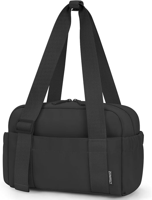 ZOMFELT Insulated Lunch Bag Women Men, Cute Lunch Box for Women Men, Leakproof Large Capacity Lunch Tote Bags with Adjustable Shoulder Strap for Work Office Outdoor Picnic Camping, Black