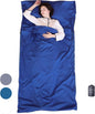 100% Cotton Sleeping Bag Liner with Full Length Zipper on 3 Sides; Single/Double Adult Sleep Sack for Travel & Camping, Multifunctional Travel Sheets (Unzipped 87”x87”) for Hotel, Lightweight