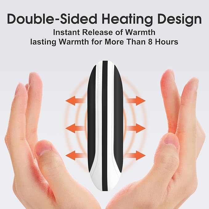 Rechargeable Hand Warmer, 1 Piece 5200mAh with Double Sided Heating, Reusable Portable Mini Heater, Temperature Adjustable Suitable for Hand and Foot Warming, Hunting Camping Hand Warmer