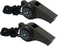 2 Pack Emergency Survival Whistle, 3-in-1 Emergency Whistles with Compass and Thermometer, Loud Safety Whistle with Lanyard for Outdoor Hiking