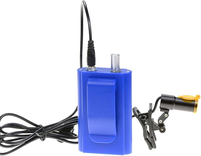 NSKI 5W LED Head Lamp Plastic Clip Type with Filter and Belt Clip Type Rechargabe Battery Headlamp (Blue)