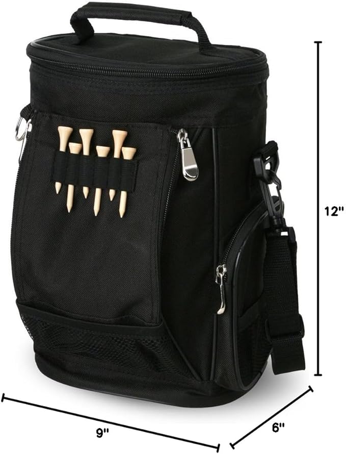 Intech Golf Bag Cooler and Accessory Caddy, Portable Soft Sided 10-Can Insulated Cooler Bag, Fits on a Golf Cart, Push Cart or Carry