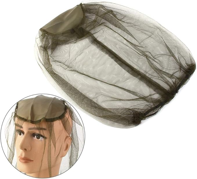 BORDSTRACT Mosquito Head Net Mesh, Mosquito Netting, Preventing Bugs Gnats Midges Biting, Face Neck Screen Net for Camping Fishing Hiking Outdoor Activities