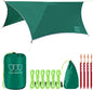 Gold Armour Rainfly Tarp for Hammock and for Tent, Camping Essentials Rain Fly Cover, Waterproof Lightweight Camping Accessories, Survival Camping Gear Camping Tent Accessories (Green)
