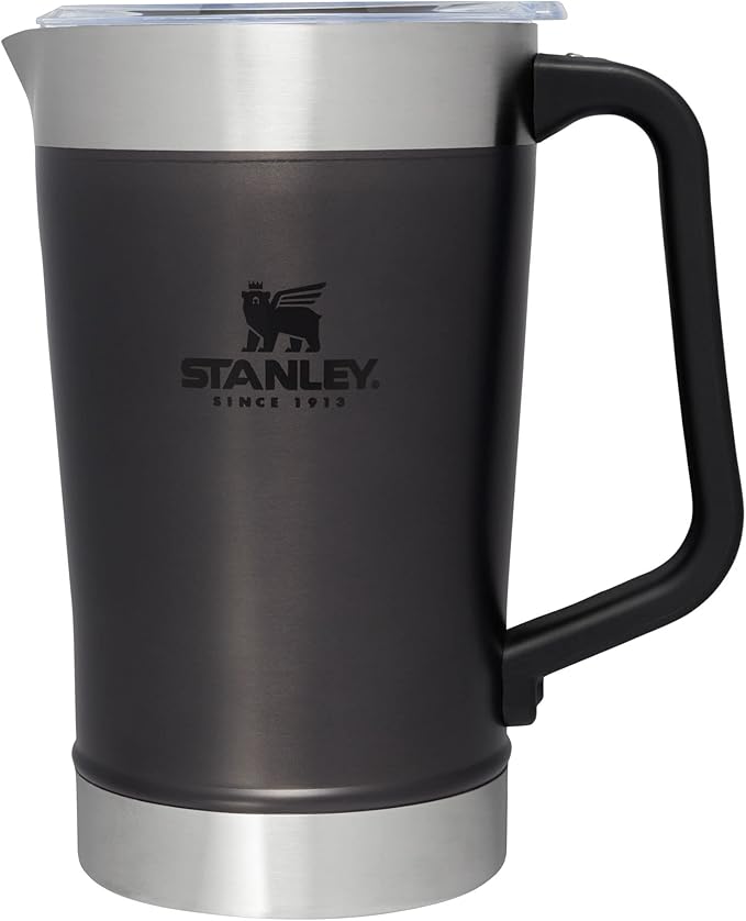 Stanley Stay-Chill Pitcher 64 oz | Cold Water, Beer, and Drink Pitcher with Lid | Large Capacity Durable Beverage Container with Handle | Insulated Stainless Steel | BPA-Free
