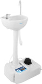 SereneLife Portable Camping Sink w/Towel Holder & Soap Dispenser-19L Water Capacity Hand Wash Basin Stand w/Rolling Wheels-for Outdoor Events, Gatherings, Worksite & Camping- SLCASN18, Standard, White