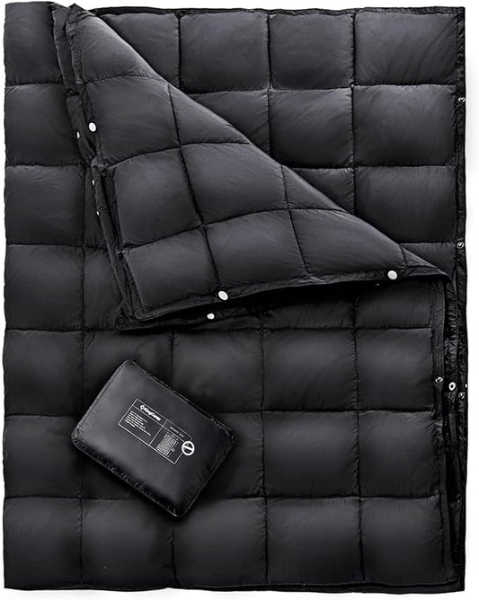 KingCamp Down Camping Blanket - Packable Lightweight Travel Blanket for Stadium, Camping, Backpacking, Compact & Water Resistant & Warm Airplane Quilt