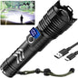 Flashlights High Lumens LED Rechargeable, 900,000 Lumen Brightest Flash Light, High Power USB Flashlight, Waterproof Handheld LED Flashlight for Camping Hiking