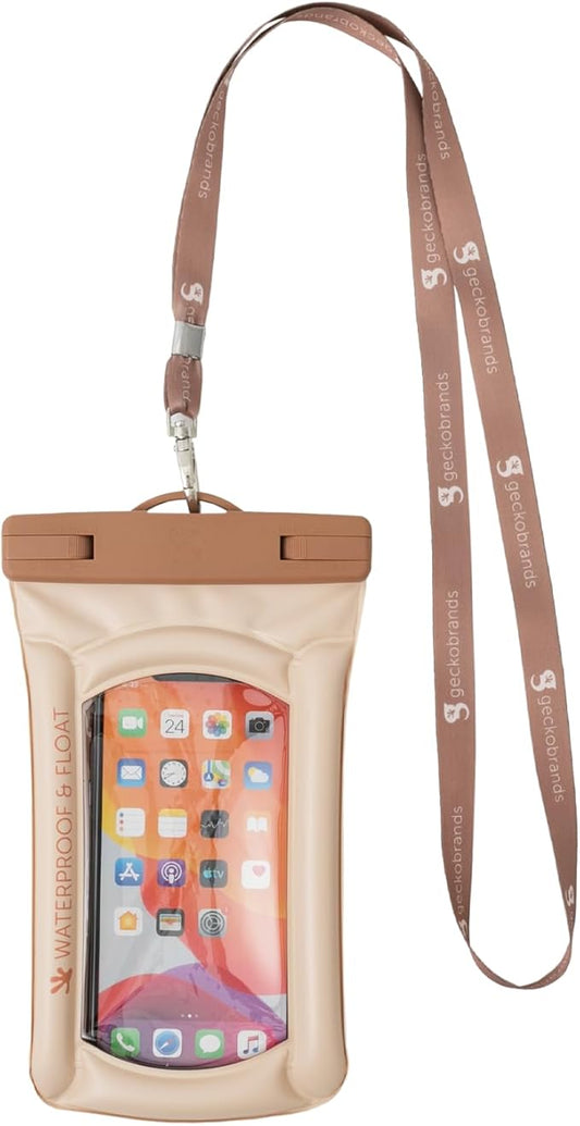 geckobrands Float Phone Dry Bag - Waterproof & Floating Phone Pouch – Fits Most iPhone and Samsung Galaxy Models