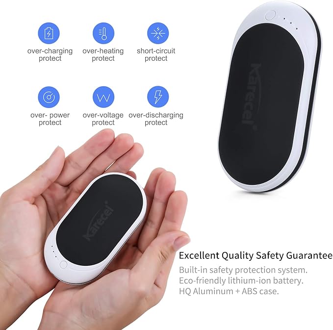 Karecel Hand Warmers Rechargeable, Electric Hand Warmer Reusable 5200mAh Portable USB Heater Hot Pocket Warmer Heat Handwarmers, Cool Winter Gifts for Men and Women Outdoors Hunting Camping