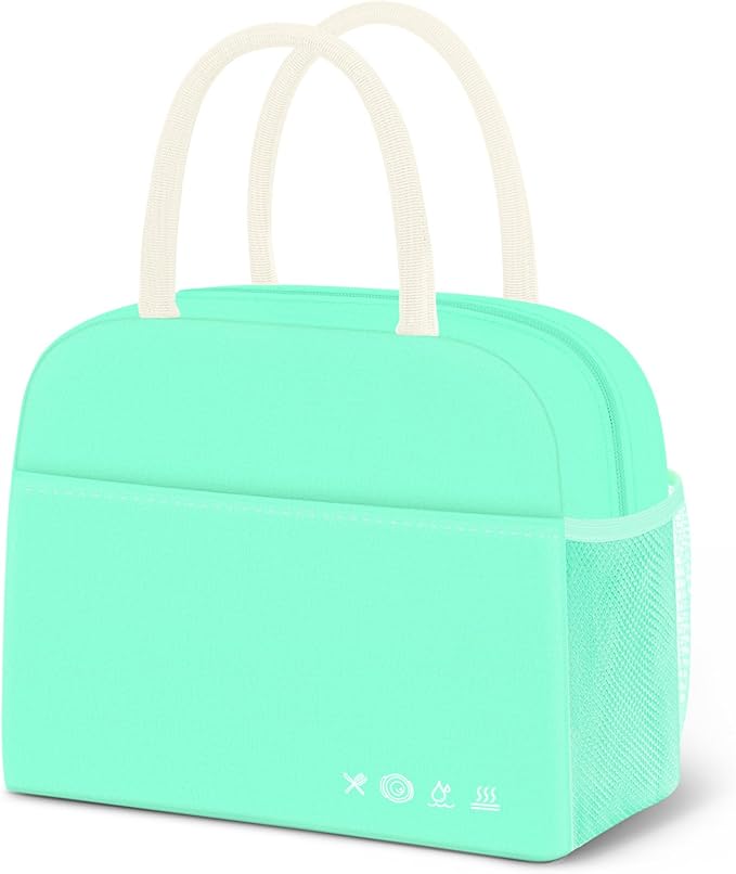 Lunch Bag Women, Lunch Box for Women Men Reusable Insulated Lunch Tote Bag,Food Handbags Case High Capacity for Travel Work Picnic Beach,Mint Green