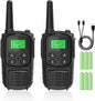 Rechargeable Walkie Talkies,Fvamom Walkies Talkies for Adults with 22 Channels,Long Range Walkie Talkies with NOAA Weather Channels,VOX LCD Display LED Flashlight for Hiking Camping Trip(Black)