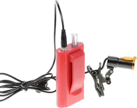 NSKI 5W LED Head Lamp Plastic Clip Type with Filter and Belt Clip Type Rechargabe Battery High Brightness Headlamp (Red)