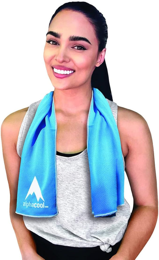 Mesh Instant Cooling Towel for Neck and Face, Cold Towel for Hot Weather, Sports, Gym, Camping, Travel Cool Blue
