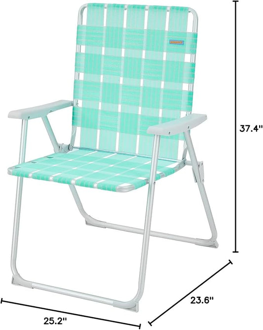 #WEJOY Folding Beach Chair for Adults, Lightweight Beach Chair with Shoulder Straps, High Back Beach Chairs with Hard Armrest, Supports 300lbs for Beach Lawn Concert