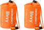 Emergency Sleeping Bag, 2 Pack Portable Thermal Bivy Sack, Waterproof Lightweight Emergency Blanket Survival Gear with Compass and Whistle for Camping Hiking Outdoor Adventure