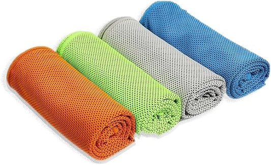 Cooling Towel 4 Packs (40"x 12"), Ice Towel Soft Breathable Chilly Towel for Gym, Workout, Running, Yoga, & More Activities