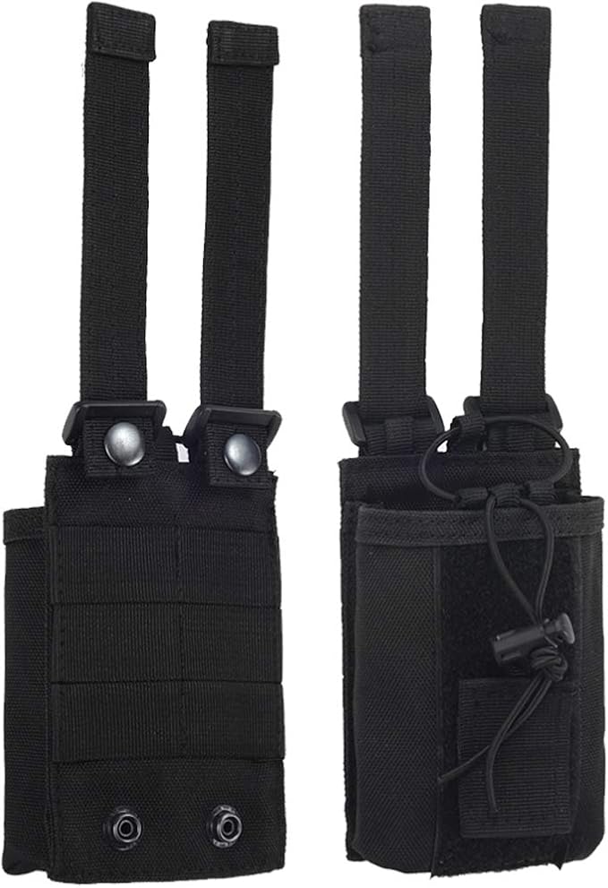 Radio Pouch - 1000D Tactical Molle Adjustable Two Way Radios Holder Bag Case for Walkie Talkies