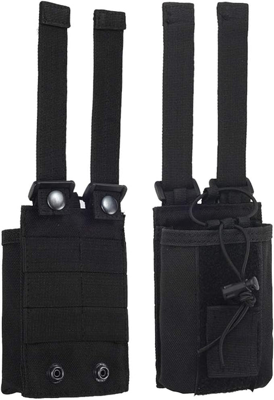 Radio Pouch - 1000D Tactical Molle Adjustable Two Way Radios Holder Bag Case for Walkie Talkies