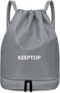 Waterproof Drawstring swim Bag Sackpack Backpack,Dry Wet Depart,Swimming Gym Yoga Sport Shoulder Rucksack Daypacks Casual Bags (GREY)