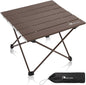 MOON LENCE Folding Outdoor Aluminum Camping Table Portable Ultralight Compact Backpacking Travel Table for Beach, Picnics, Hikin (Coffee, Small)