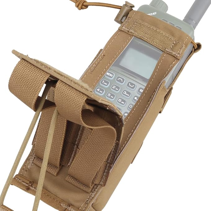 Tactical Radio Holster Duty Belt Walkie Talkie Pouch Mode of Eversion MOLLE Radio Pouch for Vest,Compatible PRC 152 148 Mainstream Military intercom Models