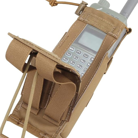Tactical Radio Holster Duty Belt Walkie Talkie Pouch Mode of Eversion MOLLE Radio Pouch for Vest,Compatible PRC 152 148 Mainstream Military intercom Models