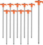 Tent Stakes, 10PCS Heavy Metal Tent Pegs, Professional Camping Tools for Outdoor Trips, Suitable for Strong Winds and Various Ground Tent Pegs, Designed for Camping (10, Red)