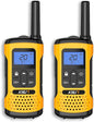 KSUN Walkie Talkies for Adult, 22 FRS Channels, LCD Screen, NOAA Weather Alarm, Rechargeable Battery, Long Range,Yellow, Portable for Cruise Camping Hiking GZ32Plus (2 Pack)