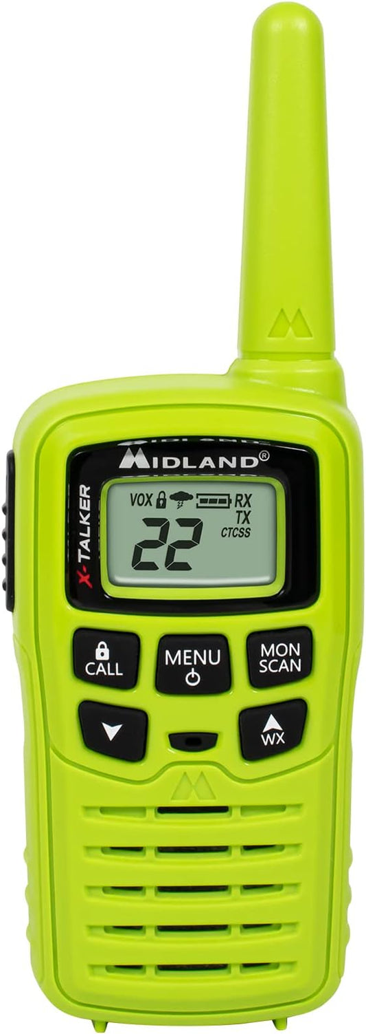 Midland – T10X3M X-Talker Two Way Radio – Water Resistant – NOAA Weather Alert Radios – 20 Mile Range - Multi Color Three Pack