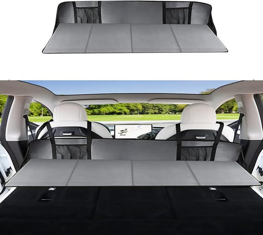 Car Rear Seat Mattress Extension Plate, Increase Trunk and Car Bed Camping Space, Sleeping Head Protection, Folding, Non-Inflatable Car Travel Mattress for SUV, Truck, Tesla and Others, 50 * 16.5 Inch