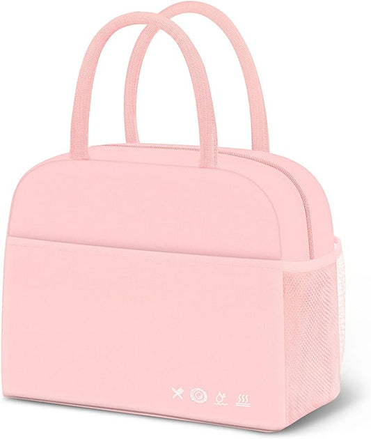 Lunch Bag Lunch Box for Women Men Reusable Insulated Lunch Bags for Adults,Leakproof Cute Cooler Lunch Tote Bag,Large Capacity for Work Travel Picnic, PINK