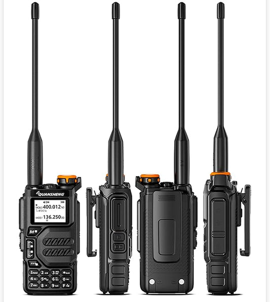 Quansheng UV-K5 Ham Radio Long Range Wakie Talkies Dual Band VHF UHF Tpye-C Rechargeable Handheld Two Way Radio with AM/FM/DTMF, W/LED Flashlight for Field, Survival Biking Hiking Camping