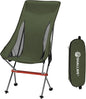 Camping Chairs, All Aluminum Frame Portable Folding Camp Chair for Adults, Heavy Duty High Back Collapsible with Built-in Pillow, Side Pocket, Carry Bag for Backpacking, Hiking, Beach
