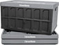 CleverMade Collapsible Storage Bins with Lids - Stone 3 Pack 62L - Plastic Containers Stackable Organization Crates Home Closet Space-Saving Durable