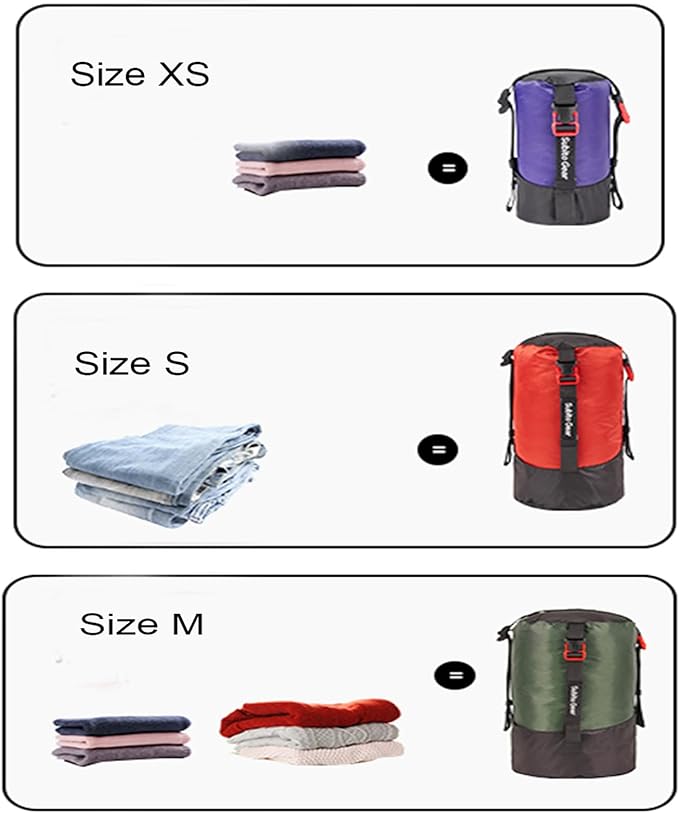 Ultra-Light Compression Stuff Sack, 70D Nylon Sleeping Bag Stuff Sack 1L/5L/7L/17L/25L Compression Bag Space Saving Gear for Camping Hiking Backpacking