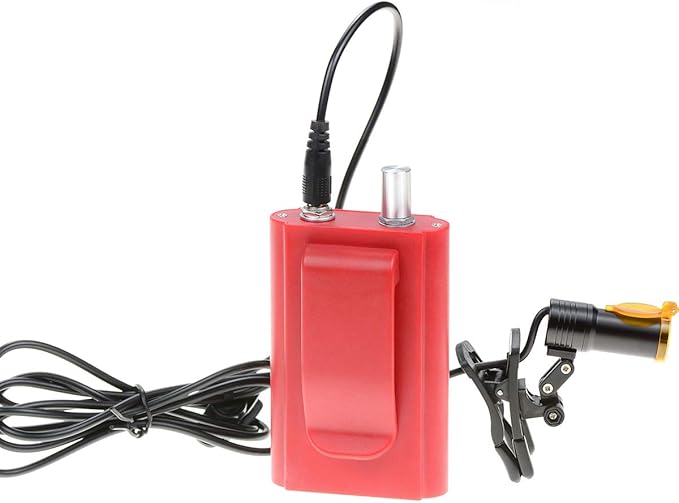 NSKI 5W LED Head Lamp Plastic Clip Type with Filter and Belt Clip Type Rechargabe Battery High Brightness Headlamp (Red)