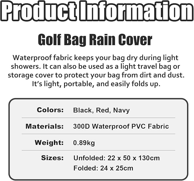 Our Trusted Rain Cover - Dustproof & Waterproof, Foldable for Golf Clubs