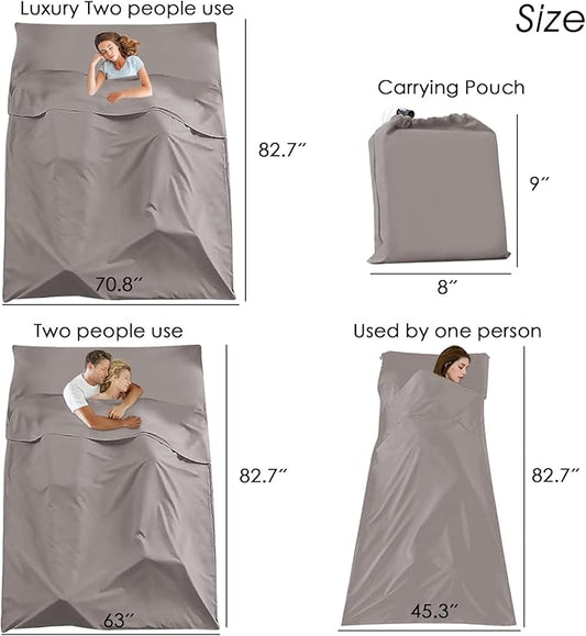 Sleeping Bag Liner Camping Travel Home Bed Sheet Lightweight Breathable Hotel Compact Sacks