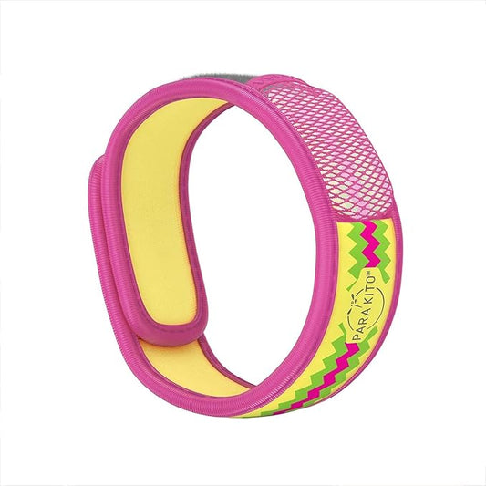PARA'KITO Mosquito Insect & Bug Protection Wristband - Mosquito Stickers, Bug Spray Alternative - Summer Essentials, Beach Accessories, Hiking & Camping Essentials - Natural Essential Oils (Pink Inka)