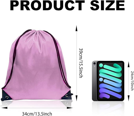 GoodtoU Drawstring Backpacks, Drawstring Bags Nylon Backpack Draw String Back Bag Bulk Cinch Sack Drawstring Gym Bag Drawstring Backpack for Sport, Traveling, Team (Pink, 80Pcs)