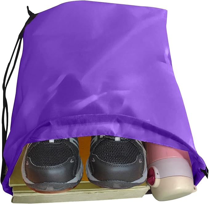 Drawstring Bags 28 PCS Drawstring Backpack Bulk String Backpack Cinch Bag Sackpack for Men Women Gym (Purple)