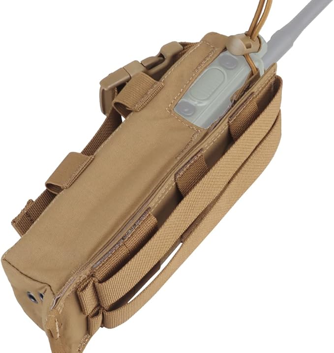 Tactical Radio Holster Duty Belt Walkie Talkie Pouch Mode of Eversion MOLLE Radio Pouch for Vest,Compatible PRC 152 148 Mainstream Military intercom Models