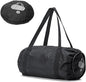 Small Sport Gym Bag for Adults, 25L Waterproof Duffle Bag with Wet and Dry Compartment Foldable Gym Tote Bag for Workouts, Sports, Travel (Black)