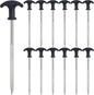 12pcs Heavy Duty Stakes AVOFOREST 8 inch Tent Stakes Portable Camping Stakes for Camping Patio, Garden, Canopies, Grassland, Outdoor (Black)