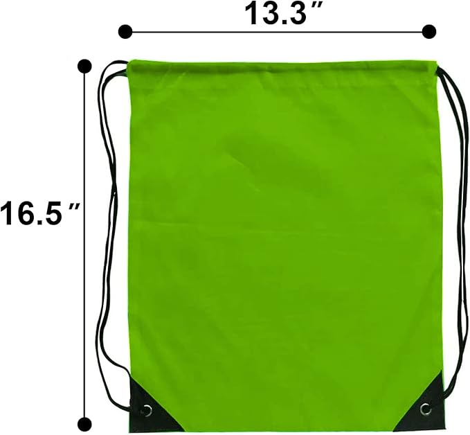 Drawstring Bags 28 PCS Drawstring Backpack Bulk String Backpack Cinch Bag Sackpack for Men Women Gym (Green)