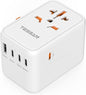 TESSAN Universal Travel Adapter, GaN 65W International Power Adaptor with 1 USB A and 4 USB C Ports, Worldwide Power Outlet for EU, UK, USA, AUS (Type C/G/A/I)